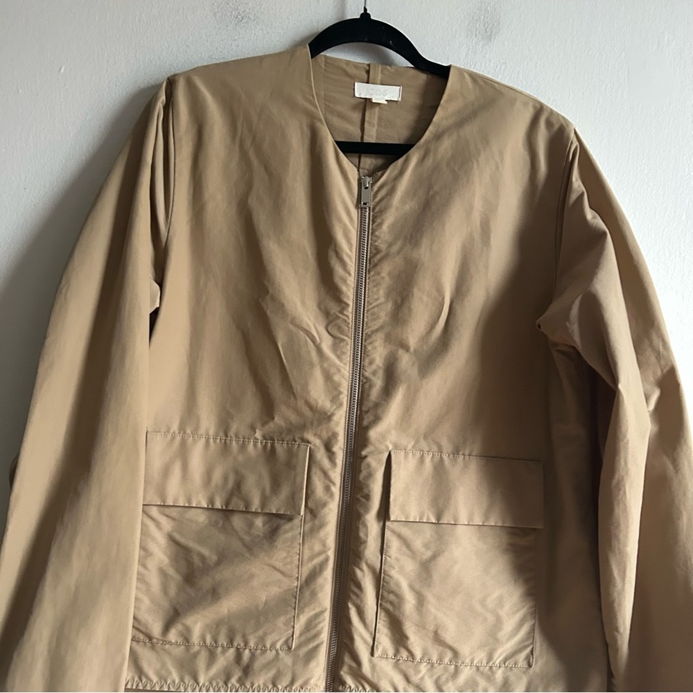 COS Sz S Tan Boxy Relaxed Full Zip Minimalist Neutral Jacket - Picture 7 of 13